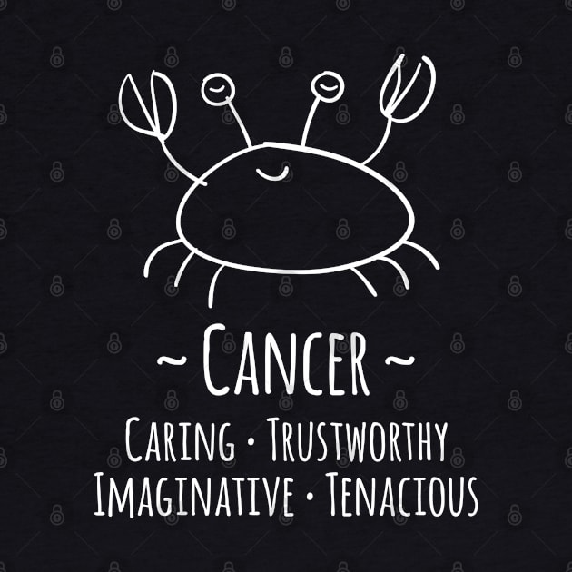 Cancer Zodiac Sign by HappyCatPrints